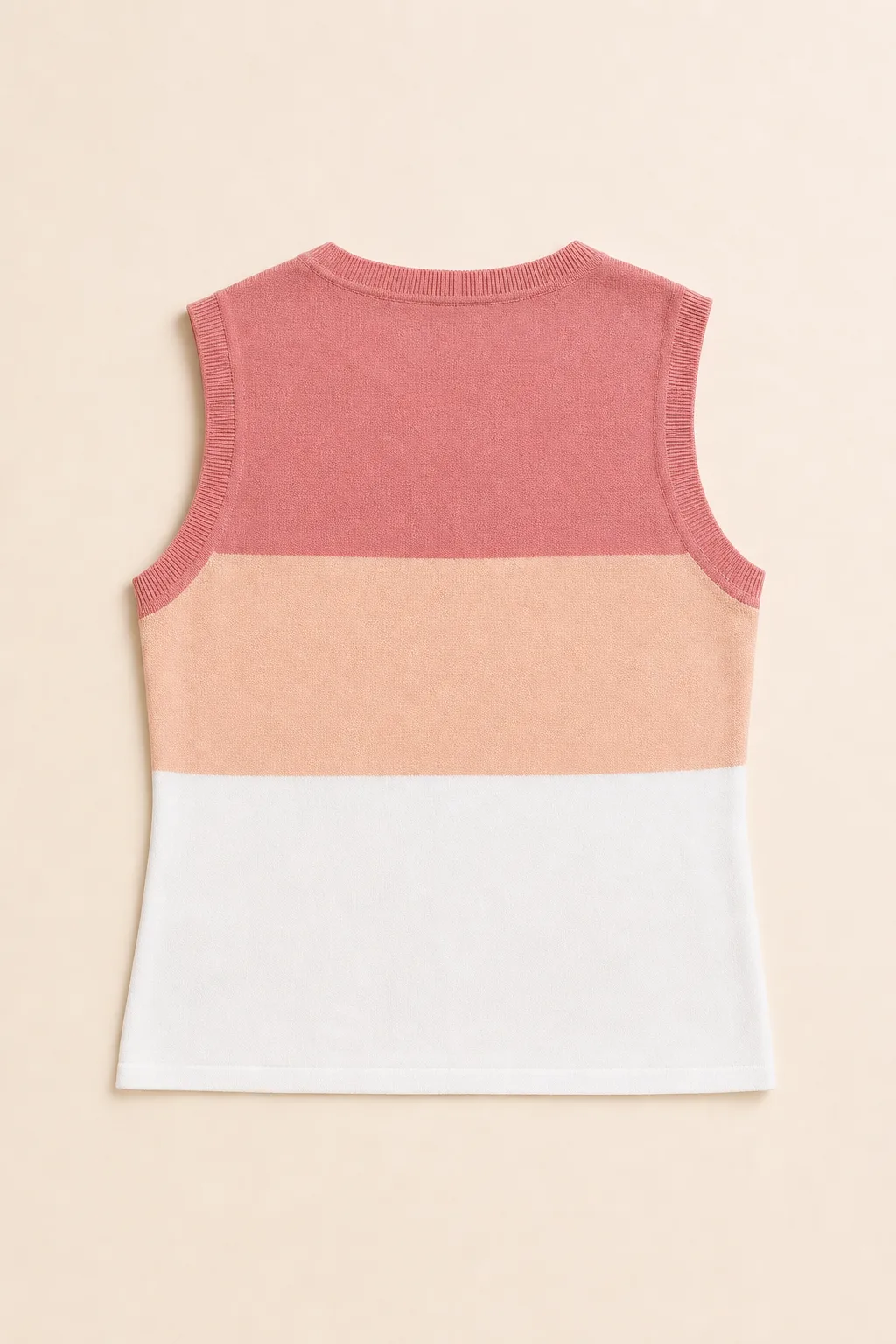 Blush Pink Colorblock Knit Top for Women