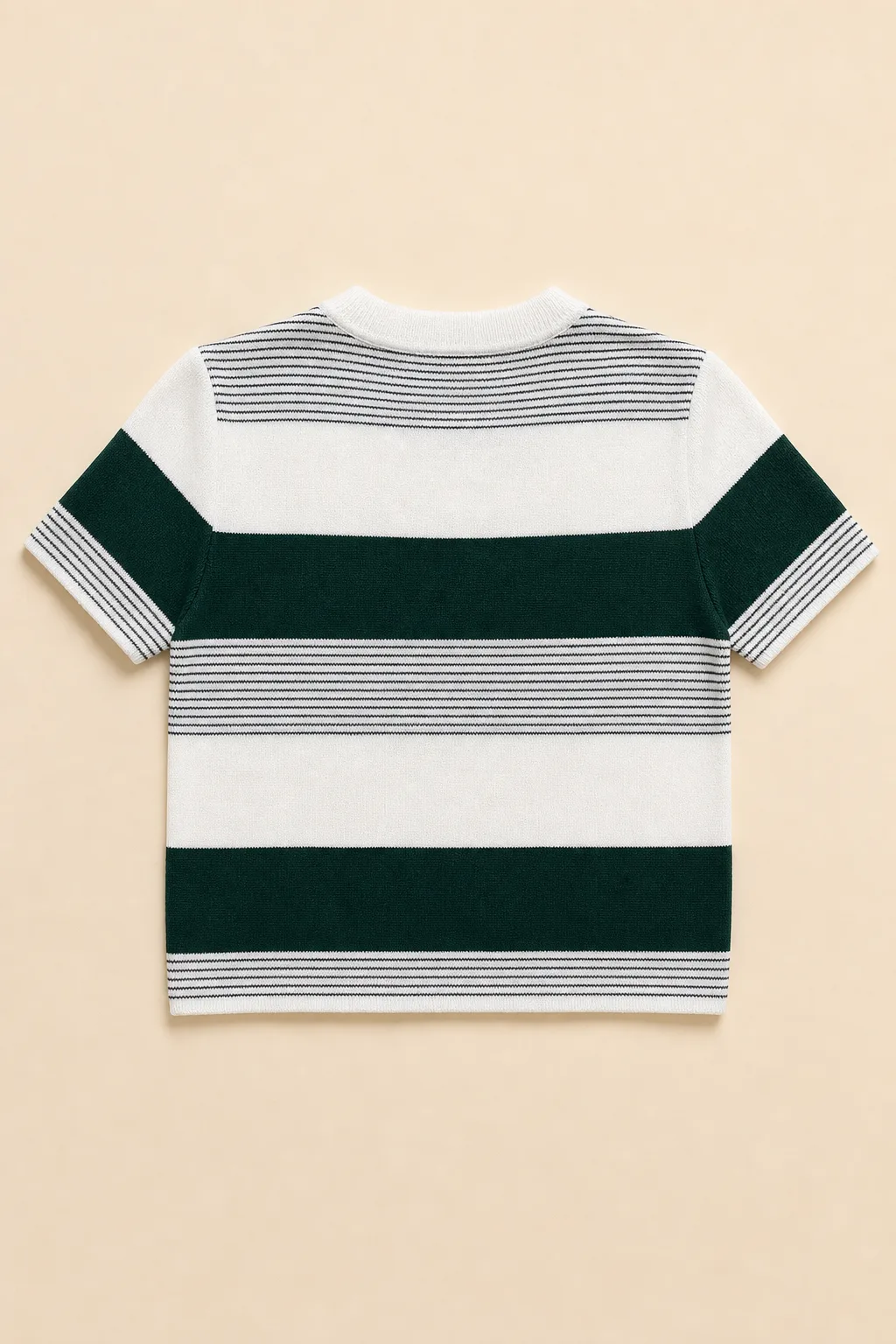 Casual Striped Short Sleeve Knit Top