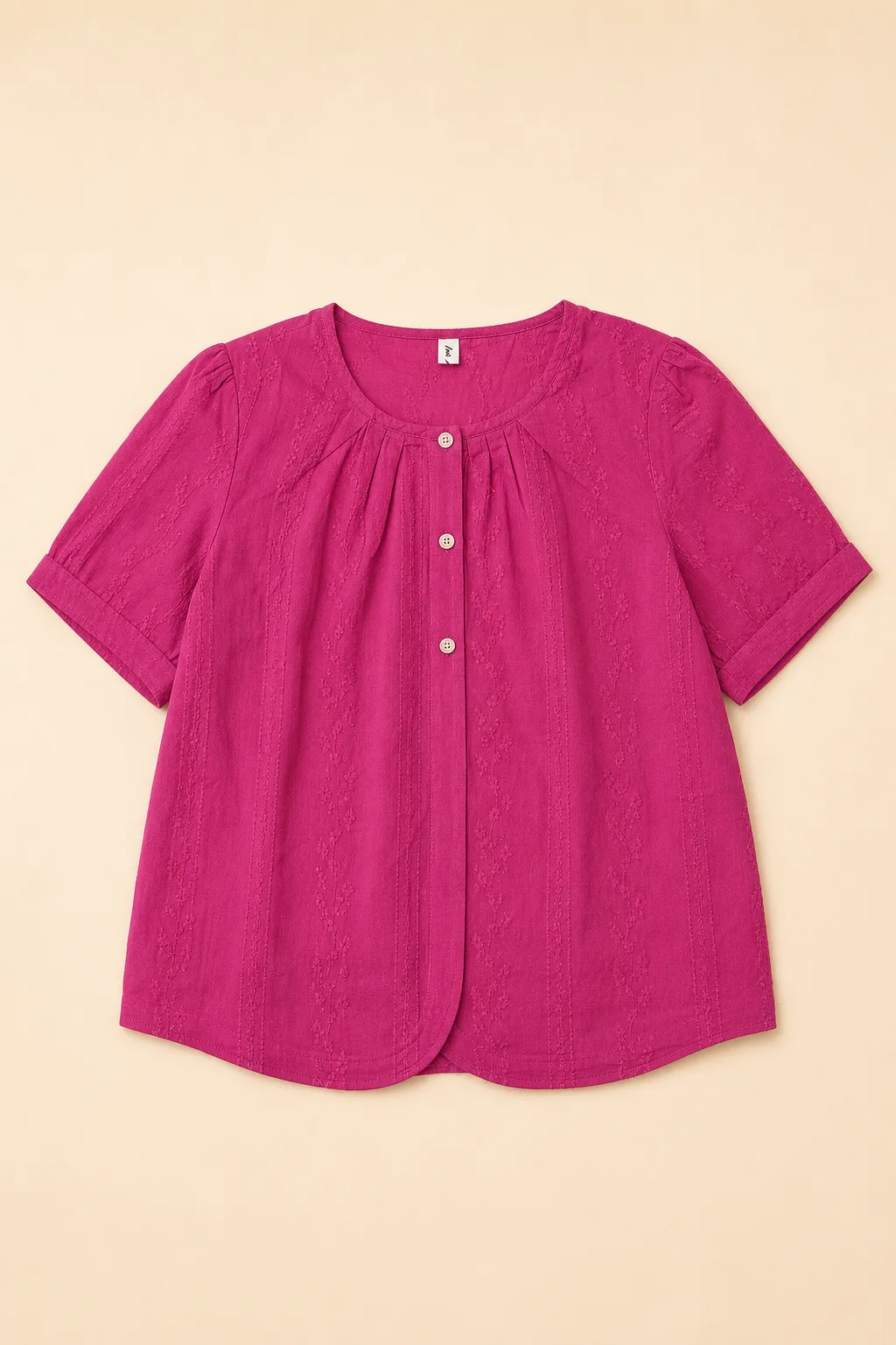 Dark Pink Button-Up Shirt for Confident Meetings