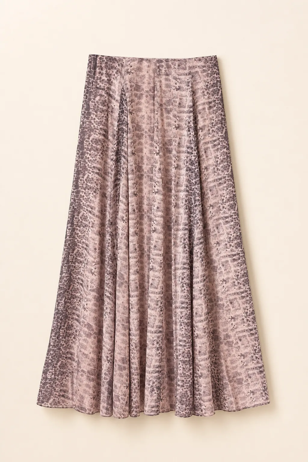 High-Waist Pleated A-Line Animal Print Skirt image 1