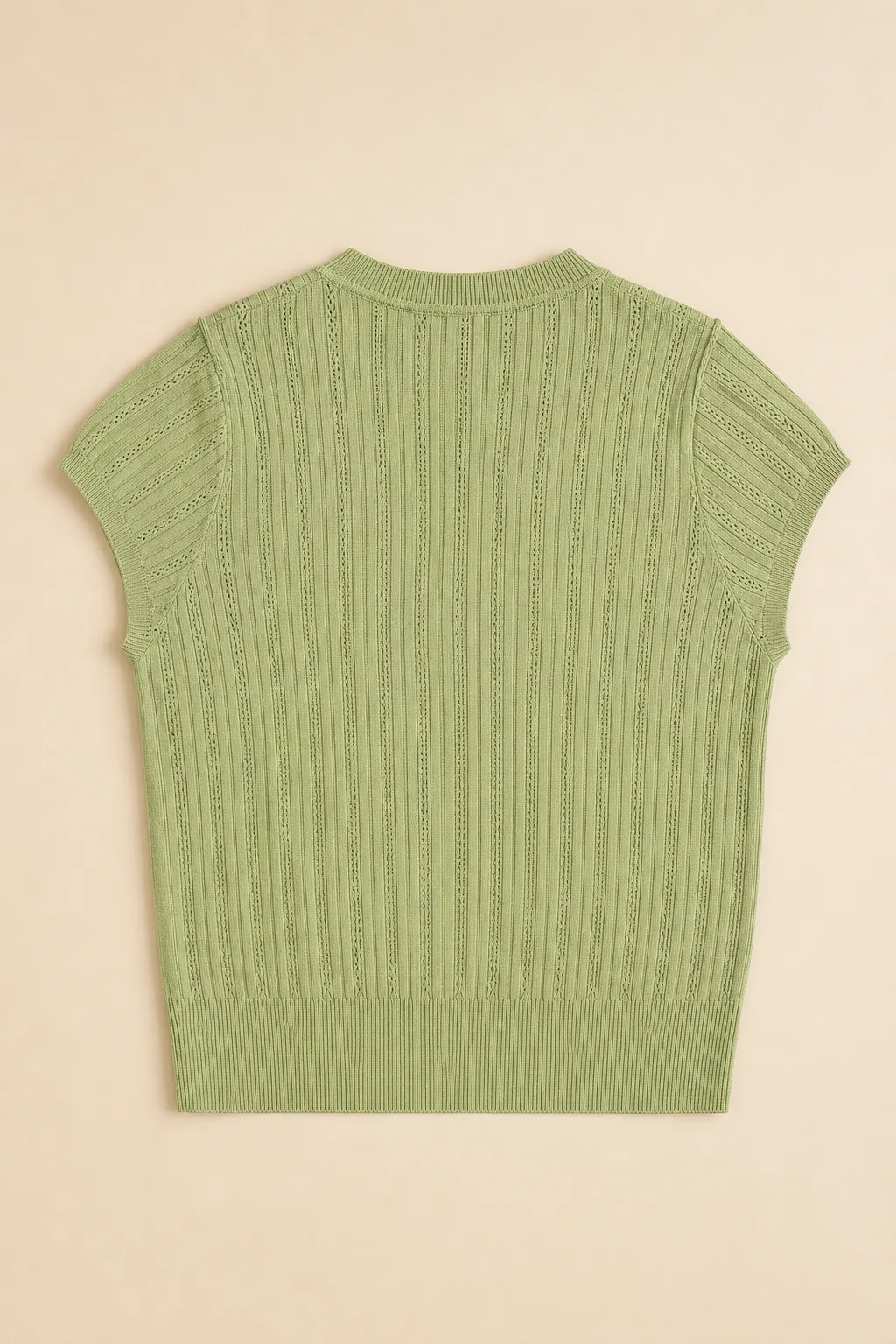 Minimal Sage Green Summer Knit Top