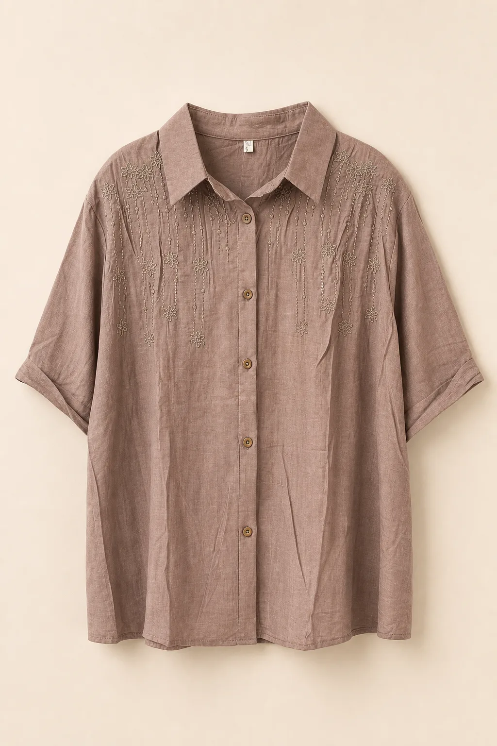 Embroidered Short Sleeve Relaxed Fit Shirt image 1