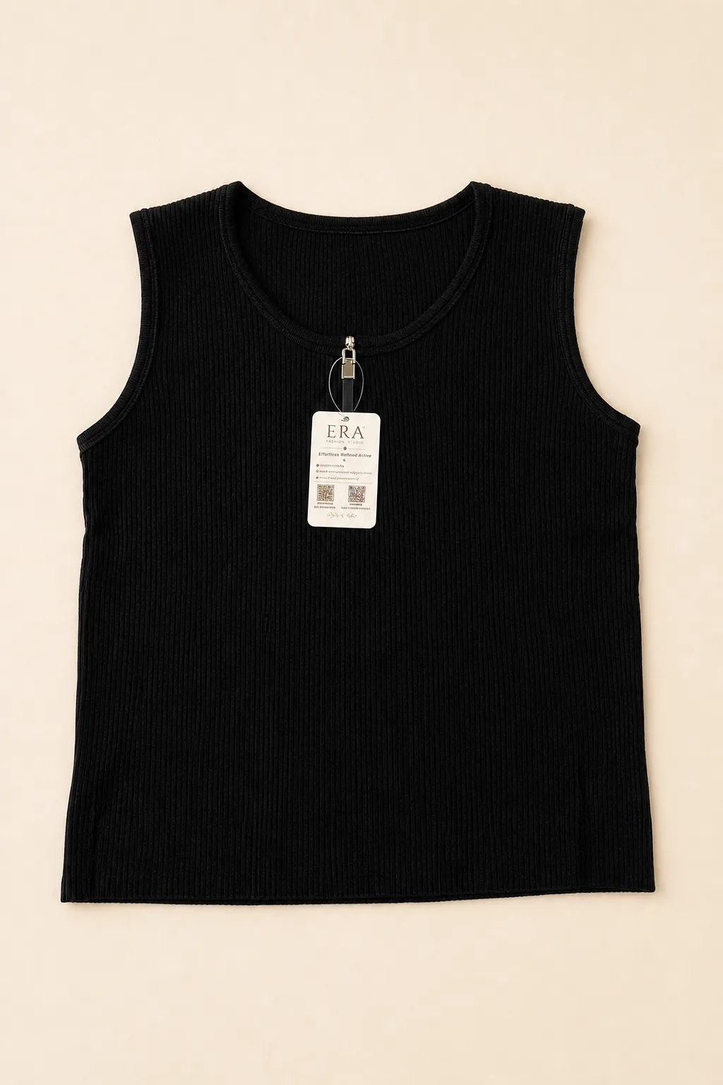 Women’s Black Ribbed Knit Sleeveless Top